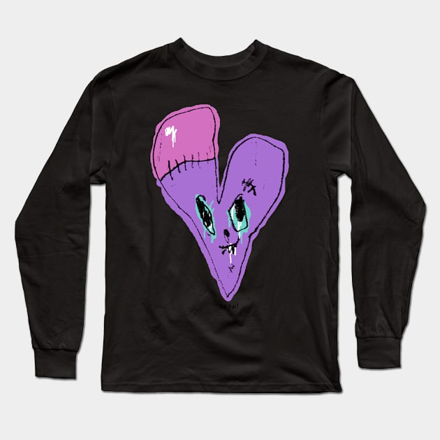 Heart Head Long Sleeve T-Shirt by Justin Aerni Studios